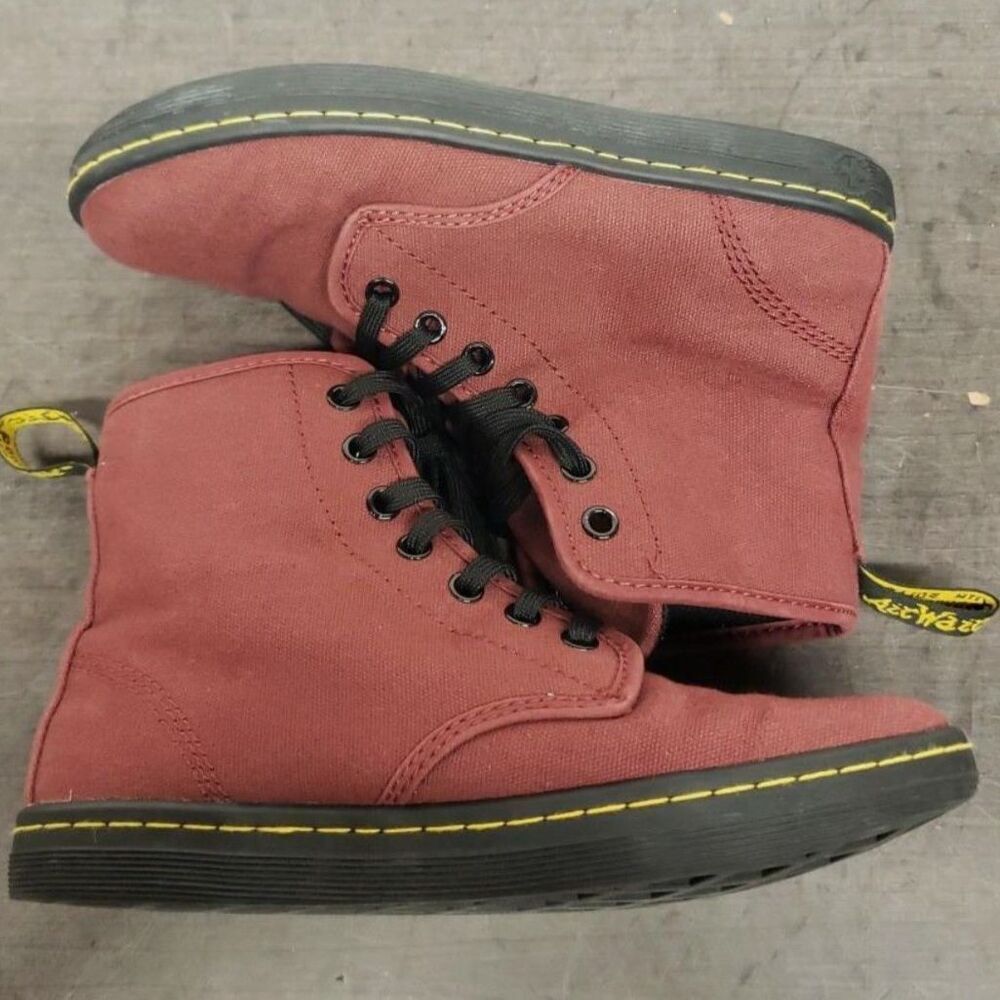 Dr. Martens Shoreditch Canvas Boots in Cherry Red - Size 6 - Picture 5 of 8